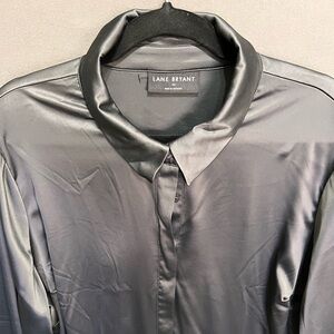 Lane Bryant Black Satin Blouse Lot 68